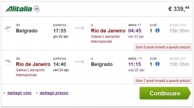 Beograd >> Rio de Janeiro ili Sao Paulo >> Beograd
