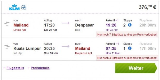 Milano >> Denpasar (Bali) -- Kuala Lumpur >> Milano