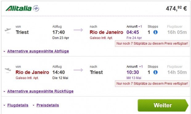 Trst >> Rio de Janeiro >> Trst