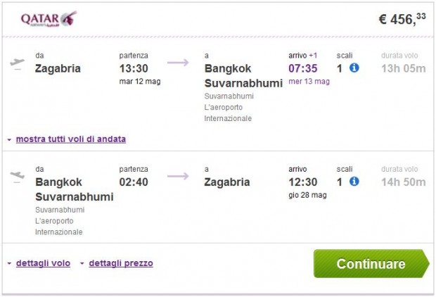 Zagreb >> Bangkok >> Zagreb, , na budgetair.it stranicama