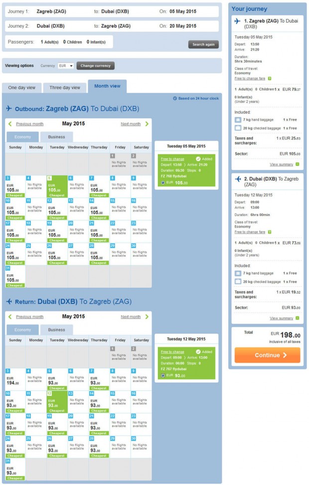 Zagreb >> Dubai >> Zagreb