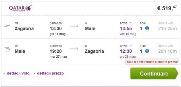 Zagreb >> Male (Maldivi) >> Zagreb, na budgetair.it stranicama