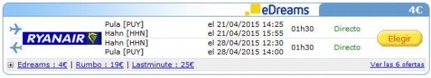 Pula >> Frankfurt >> Pula, Jetcost