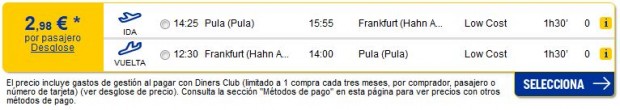 Pula >> Frankfurt >> Pula, eDreams
