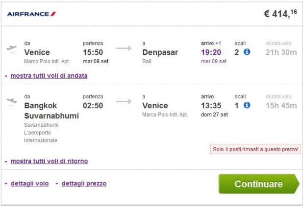 Venecija >> Denpasar (Bali) -- Bangkok >> Venecija