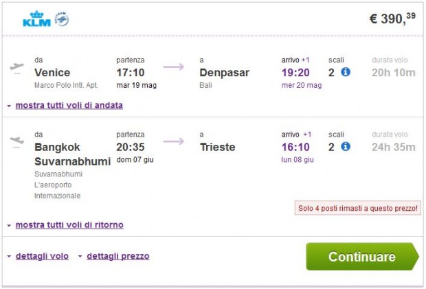 Venecija >> Denpasar (Bali) -- Bangkok >> Trst
