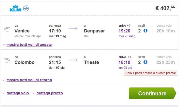 Venecija >> Denpasar (Bali) -- Colombo >> Trst