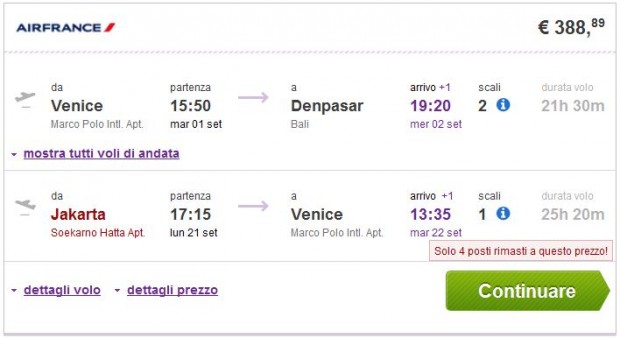 Venecija >> Denpasar (Bali) -- Jakarta >> Venecija