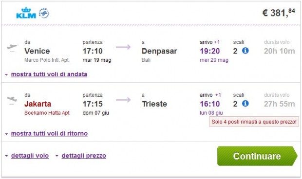 Venecija >> Denpasar (Bali) -- Jakarta >> Trst