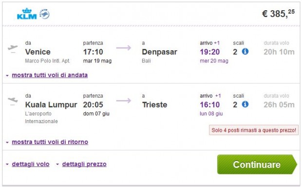 Venecija >> Denpasar (Bali) -- Kuala Lumpur >> Trst