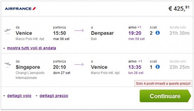 Venecija >> Denpasar (Bali) -- Singapur >> Venecija