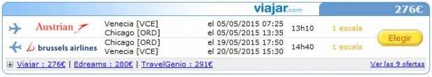 Venecija >> Chicago >> Venecija, na Jetcost stranicama