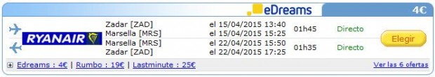 Zadar >> Marseille >> Zadar, Jetcost