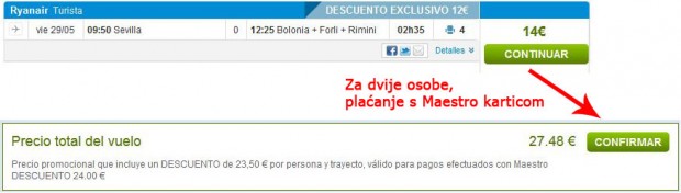 Sevilja >> Bolonja, na rumbo.es stranicama