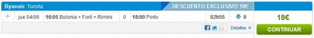 Bolonja >> Porto, na rumbo.es stranicama