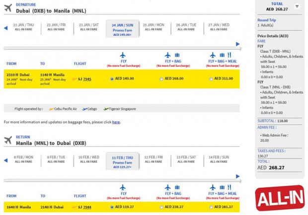 Dubai >> Manila >> Dubai