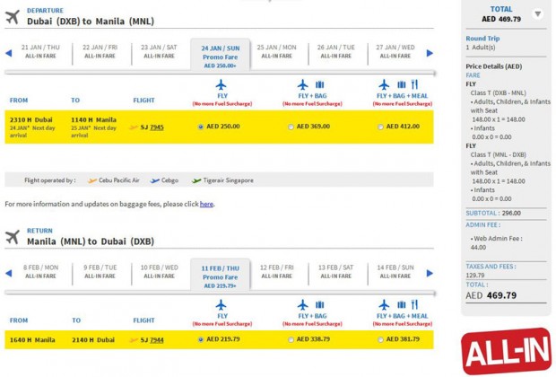 Dubai >> Manila >> Dubai