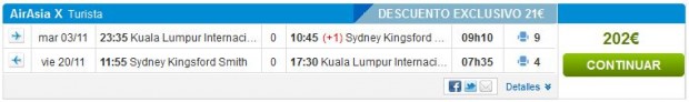 Kuala Lumpur >> Sydney >> Kuala Lumpur, na rumbo.es