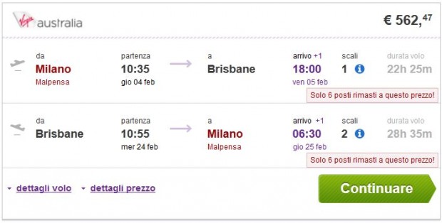 Milano >> Brisbane >> Milano