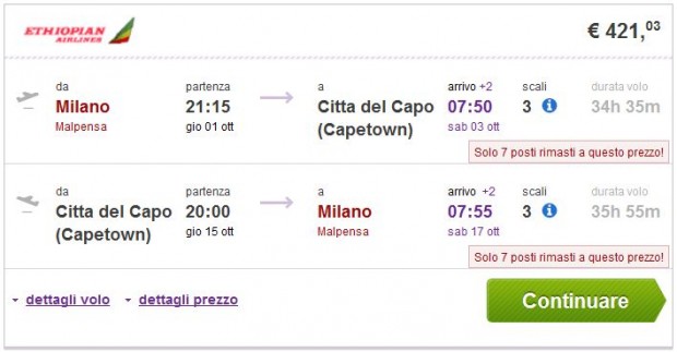 Milano >> Cape Town >> Milano