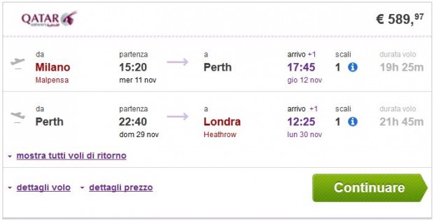 Milano >> Perth >> London