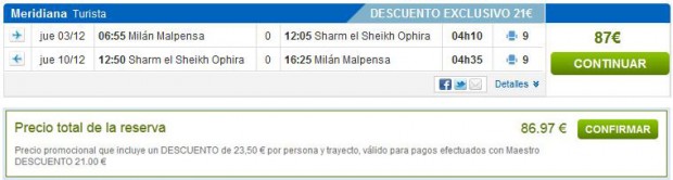 Milano >> Sharm el Sheikh >> Milano