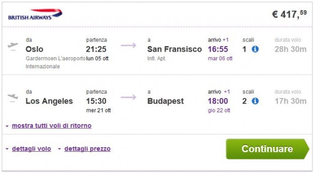 Oslo >> San Francisco -- Los Angeles >> Budimpešta