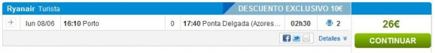 Porto >> Ponta Delgada, na rumbo.es stranicama