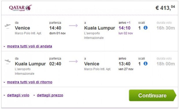 Venecija >> Kuala Lumpur >> Venecija