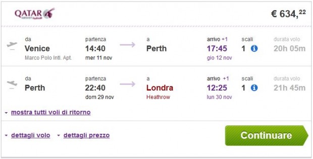 Venecija >> Perth >> London