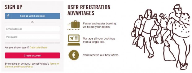 Registracija u Volotea Share and win program