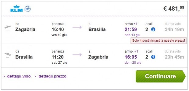 Zagreb >> Brasilia >> Zagreb