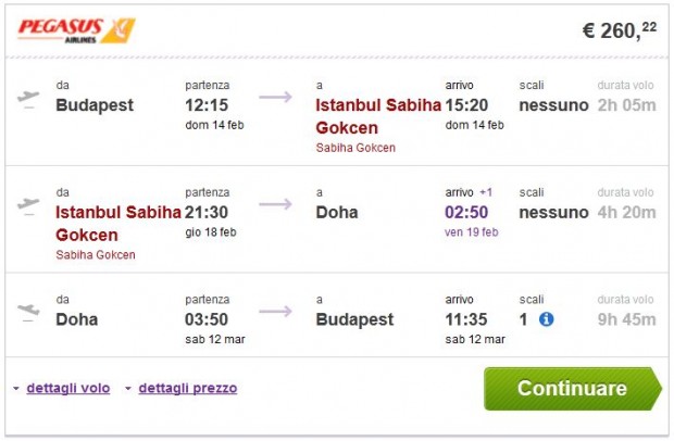 Budimpešta >> Istanbul >> Doha >> Budimpešta