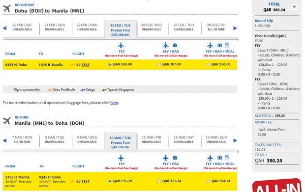 Doha >> Manila >> Doha