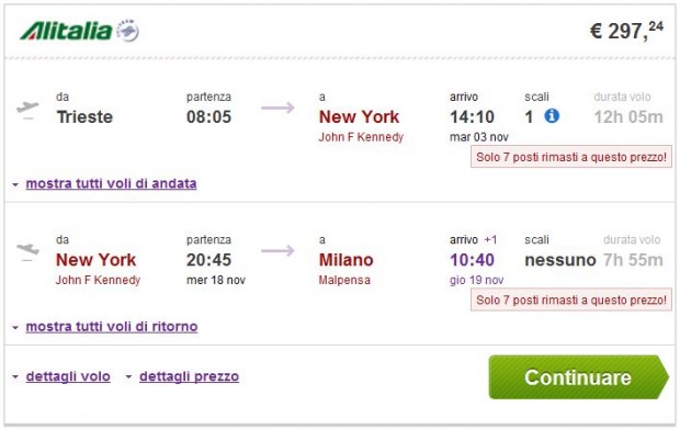 Trst >> New York >> Milano