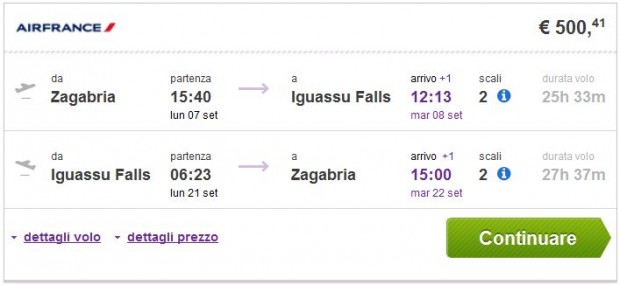 Zagreb >> Iguassu Falls >> Zagreb