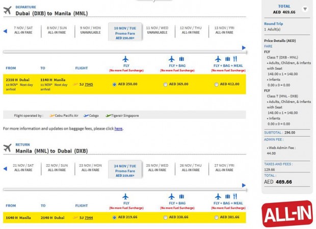 Dubai >> Manila >> Dubai