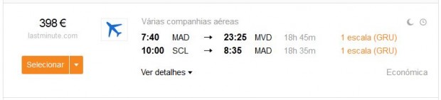 Madrid >> Montevideo — Santiago >> Madrid