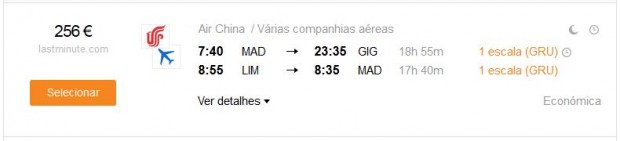Madrid >> Rio de Janeiro -- Lima >> Madrid