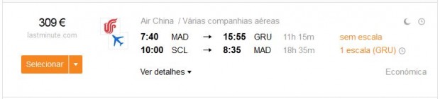 Madrid >> Sao Paulo -- Santiago >> Madrid