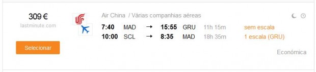 Madrid >> Sao Paulo -- Santiago >> Madrid