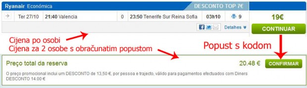 Valencia >> Tenerife, na rumbo.pt stranicama