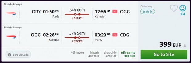 Pariz >> Kahului >> Pariz