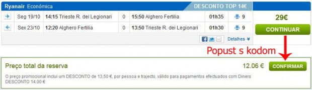 Trst >> Alghero >> Trst, na rumbo.pt stranicama