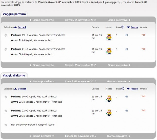 Venecija >> Napoli >> venecija