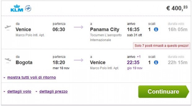 Venecija >> Panama -- Bogota >> Venecija