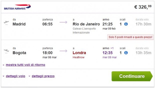 Madrid >> Rio de Janeiro -- Bogota >> London