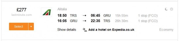 Trst >> Sao Paulo >> Trst