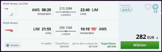 Amsterdam >> Lima >> Amsterdam