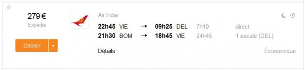Beč >> Delhi -- Mumbai >> Beč